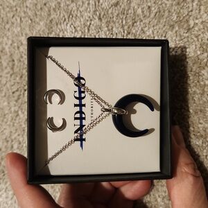 Moon necklace and earrings set